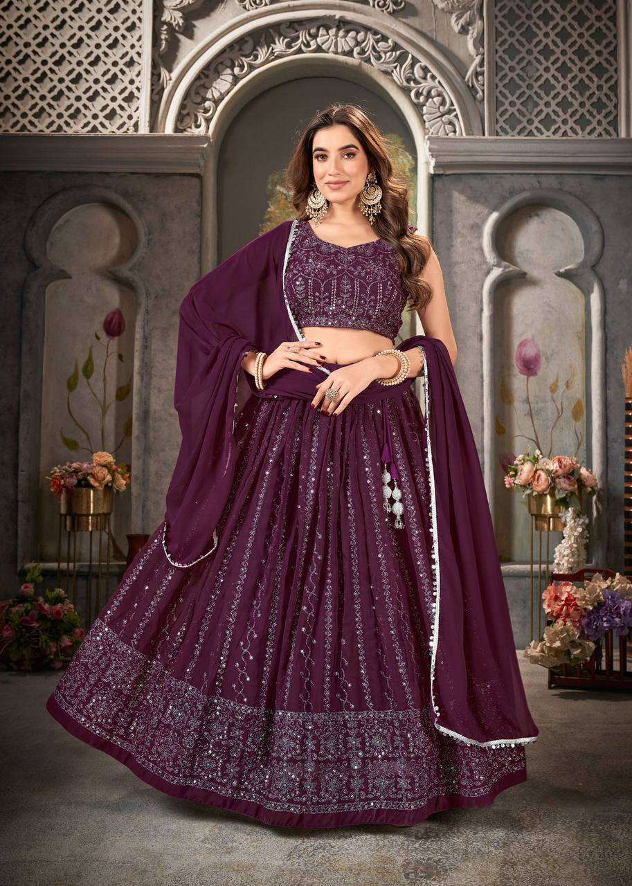 YNF GEORGETTE KSB 2 WHOLESALE LEHENGAS MANUFACTURER