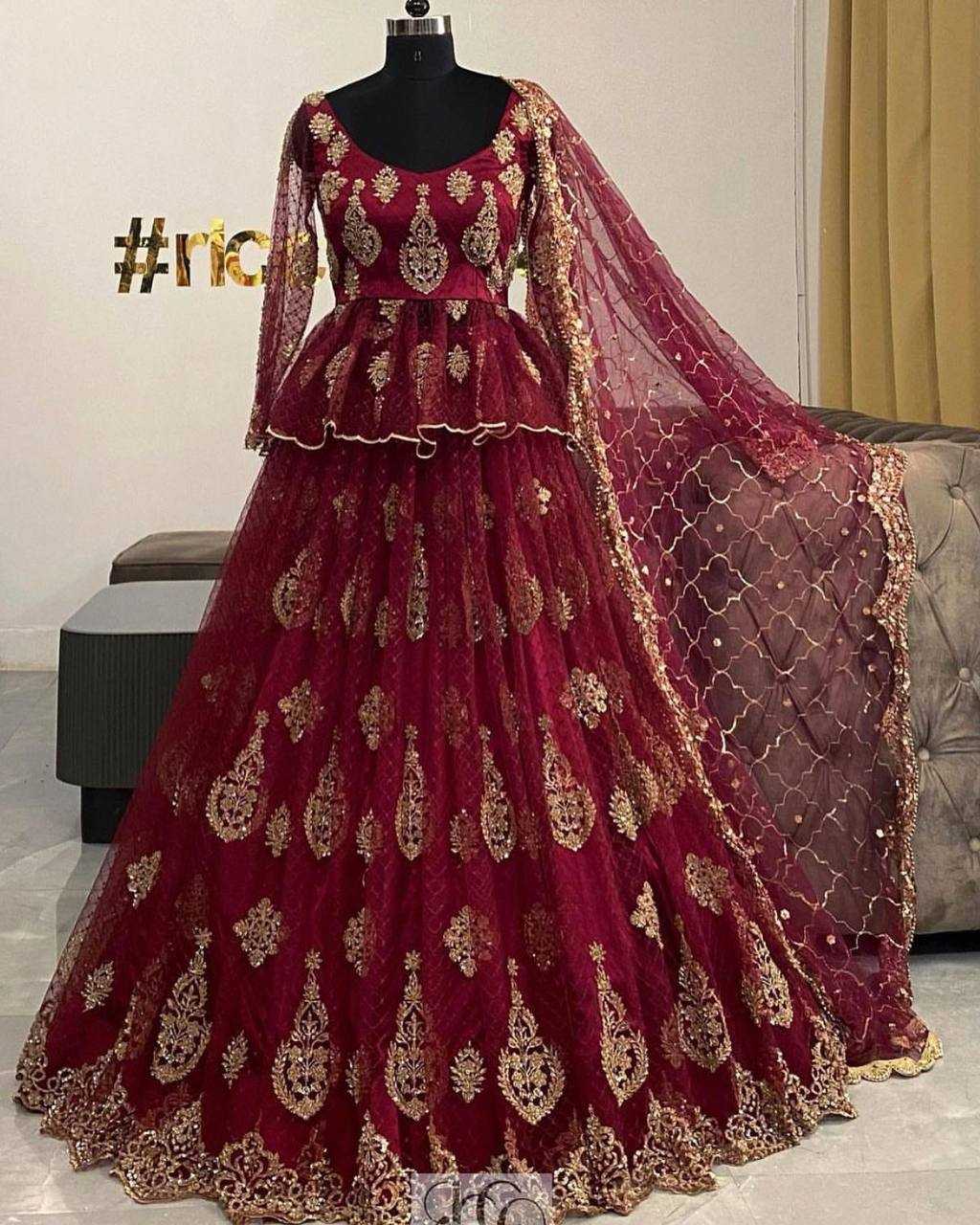 YNF GEORGETTE VDD 6306 WHOLESALE LEHENGAS MANUFACTURER 