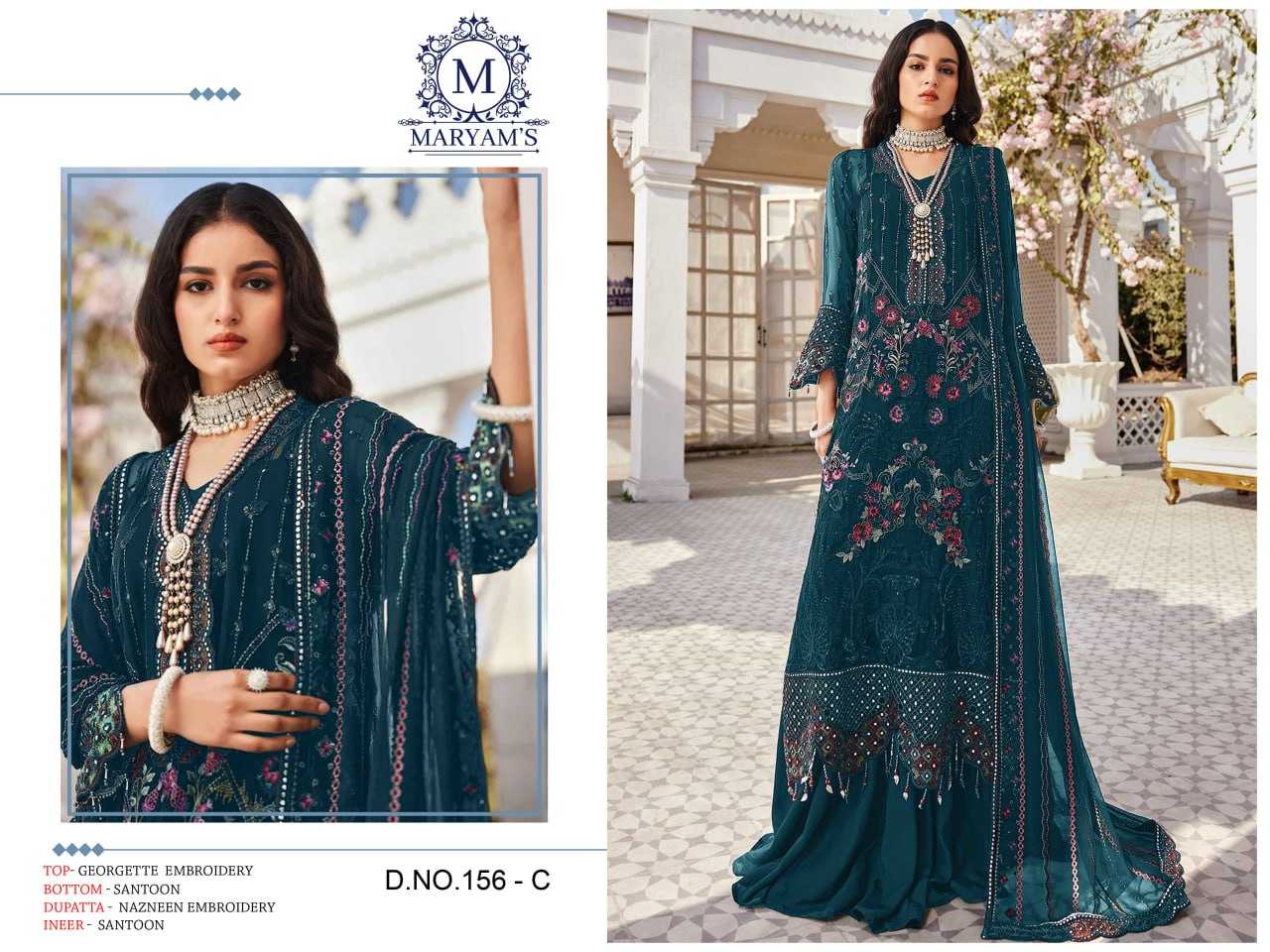 YNF FAUX GEORGETTE KAL 156 SUIT WHOLESALE LADIES ,SHARARA SALWAR , EMBROIDERY SUITMANUFACTURER