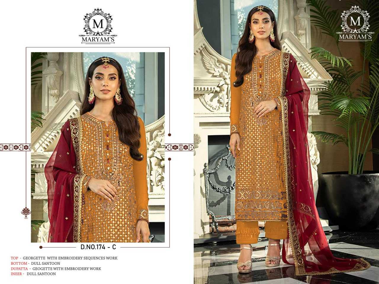 YNF FAUX GEORGETTE KAL 174 SUITS & DRESSES WHOLESALE UNSTITCHED SUITS EMANUFACTURER