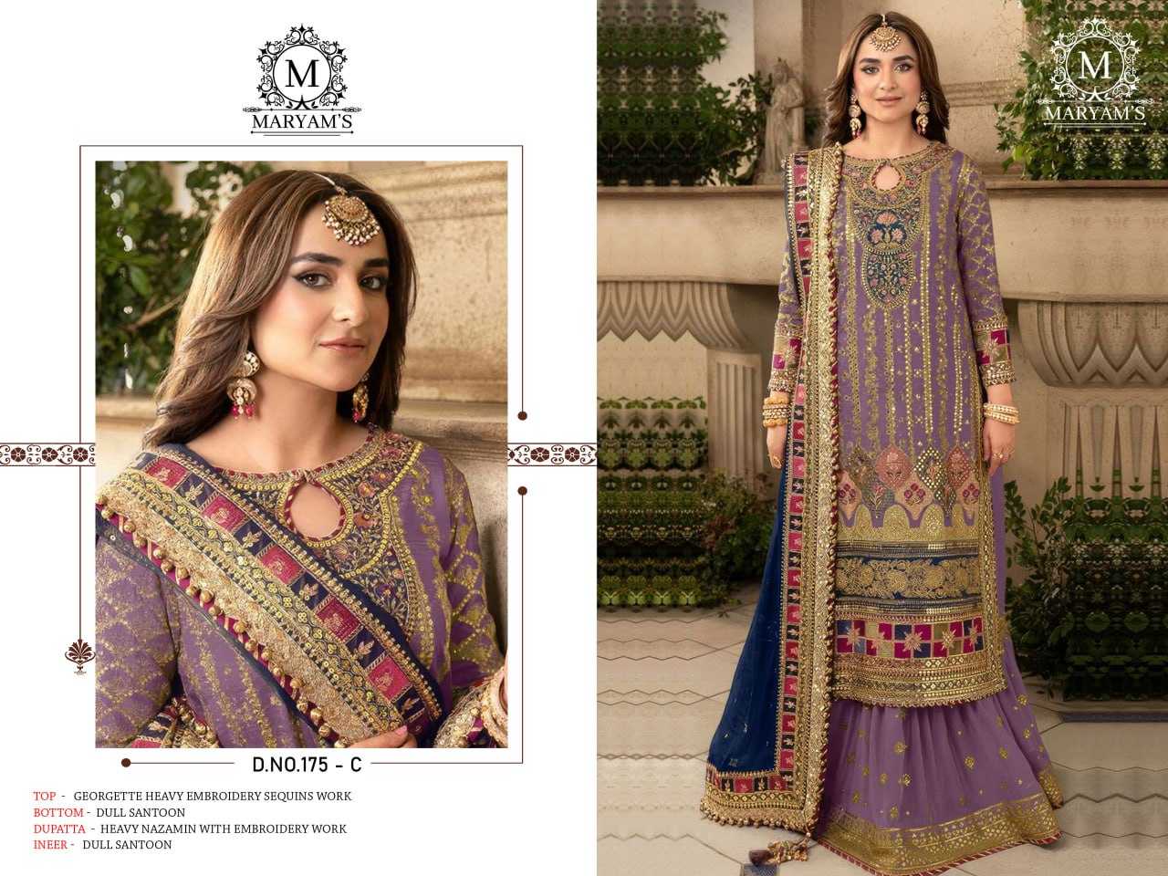 YNF FAUX GEORGETTE KAL 175 SUITS & DRESSES WHOLESALE UNSTITCHED SUITS EMANUFACTURER