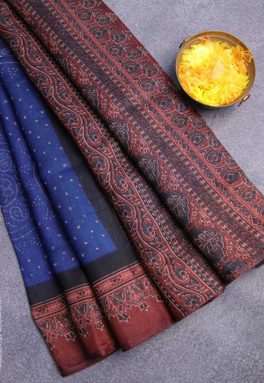 YNF MUD digital LINEN SAREE WHOLESALE INDIAN ,AJRAKH, FANCY MANUFACTURER