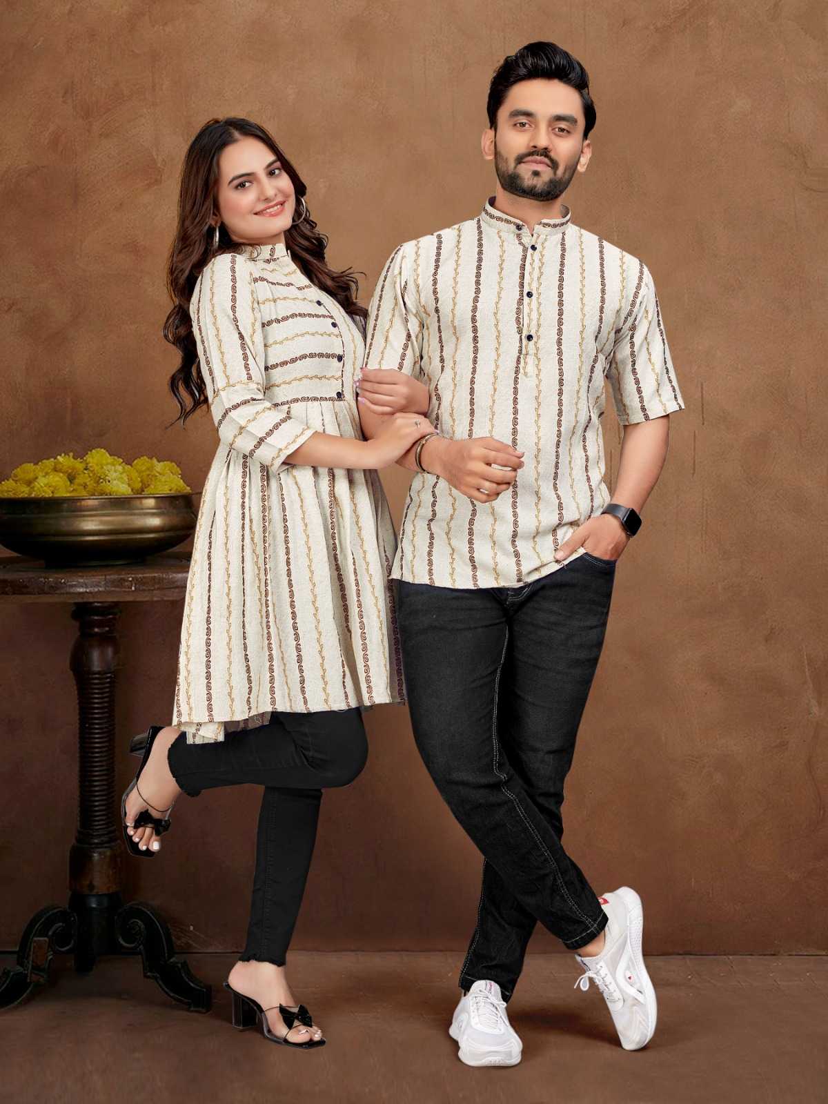 YNF COTTON WTX LAILA MAJANU COUPLE WEAR WHOLESALE MENS SHIRT KURTA & FEMALE TUNIC MANUFACTURER