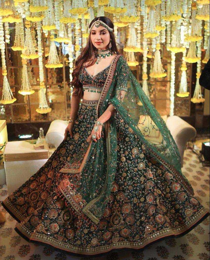 YNF FAUX GEORGETTE RIN108 1639 LEHENGAS WHOLESALE DESIGNER WEDDING EMBROIDERED LEHENGAS MANUFACTURER