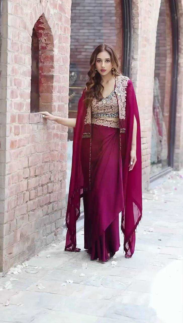 YNF GEORGETTE RST-1031 SUITS & DRESSES WHOLESALE INDO WESTERN DRESSES MANUFACTURER