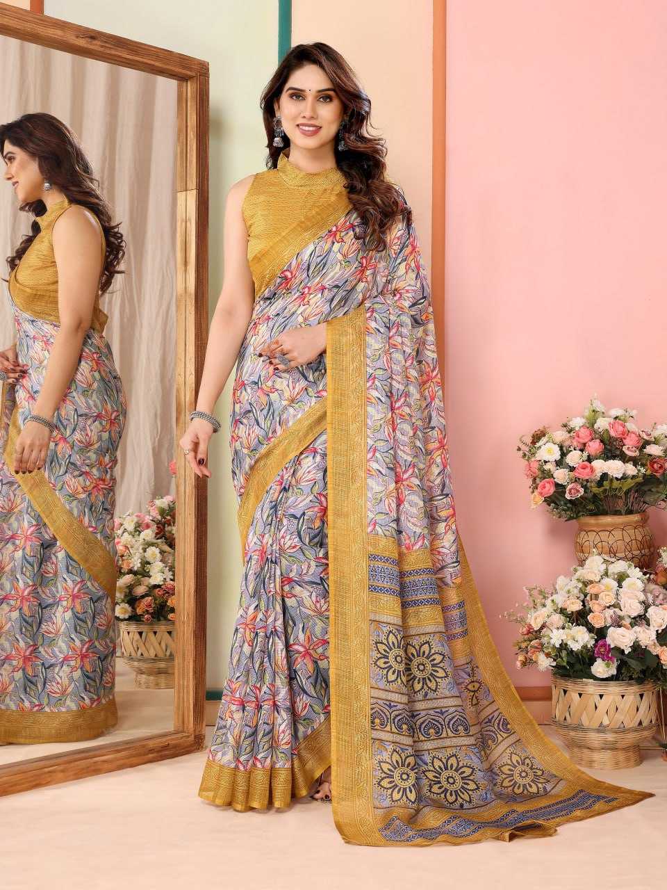 YNF KOTA SILK NFA 04 SAREES WHOLESALE PRINTED LADIES KOTA DORIA SAREES MANUFACTURER