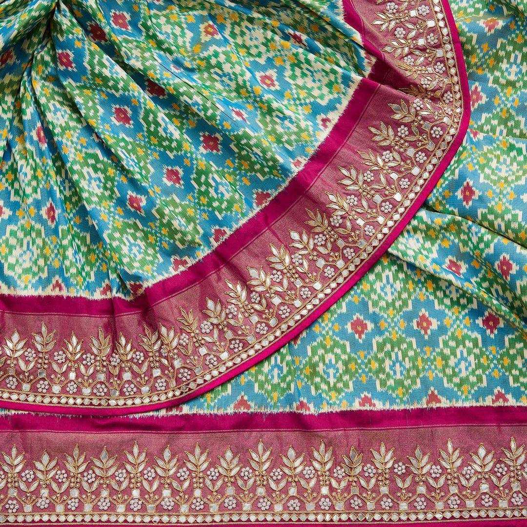 YNF VICHITRA SILK RST 211 SAREES WHOLESALE PRINTED GOTA PATTI EMBROIDERED SAREES MANUFACTURER 