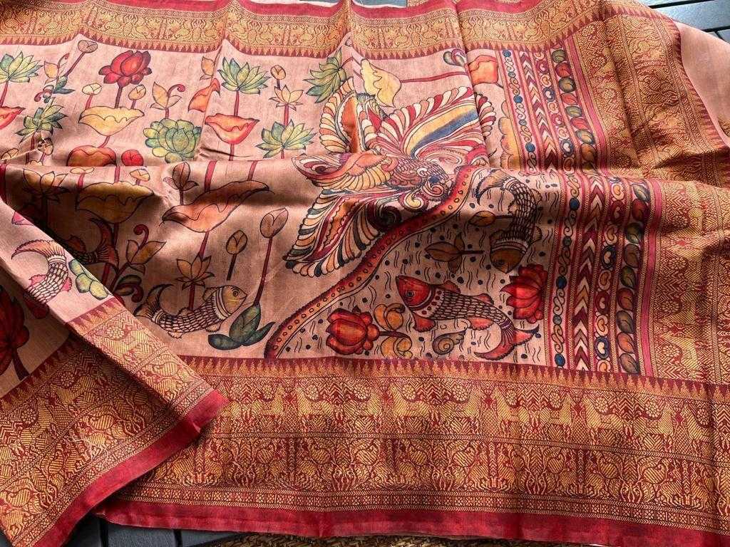 YNF LINEN KESH101 ANT122 SAREES WHOLESALE PRINTED LADIES KALAMKARI SAREES MANUFACTURER