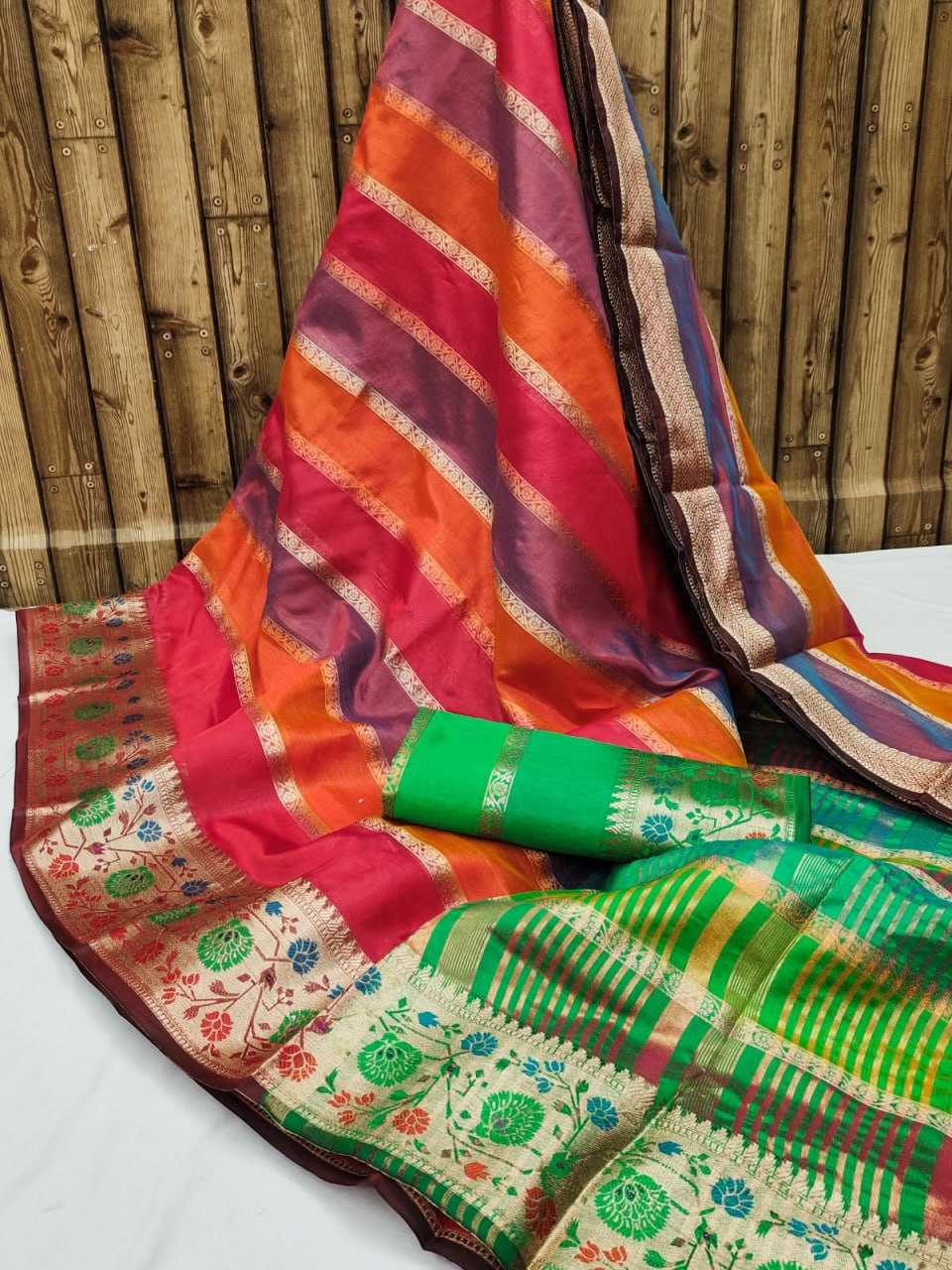 YNF ORGANZA RIN149 MKD112 SAREES WHOLESALE ORGANZA PRINTED KOTA DORIA ZARI BORDER SAREES MANUFACTURER