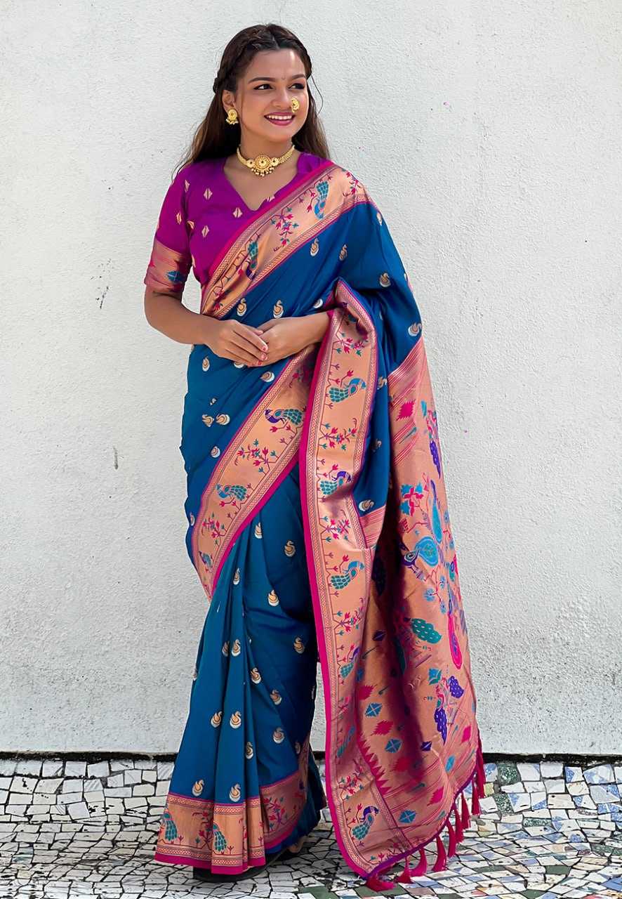 YNF PAITHANI SILK RIN116  RAJHANS SILK SAREES WHOLESALE PAITHANI SOFT SILK TRADITIONAL SAREES MANUFACTURER