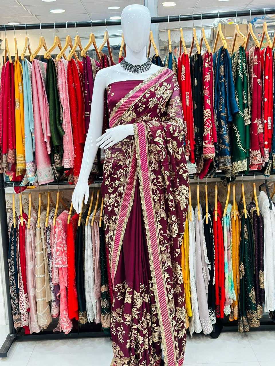 YNF CHIFFON KESH114 NEELAM SAREES WHOLESALE CHIFFON ZARI BORDER EMBROIDERED SWAROVSKI WORK DIWALI WEDDING SAREES MANUFACTURER