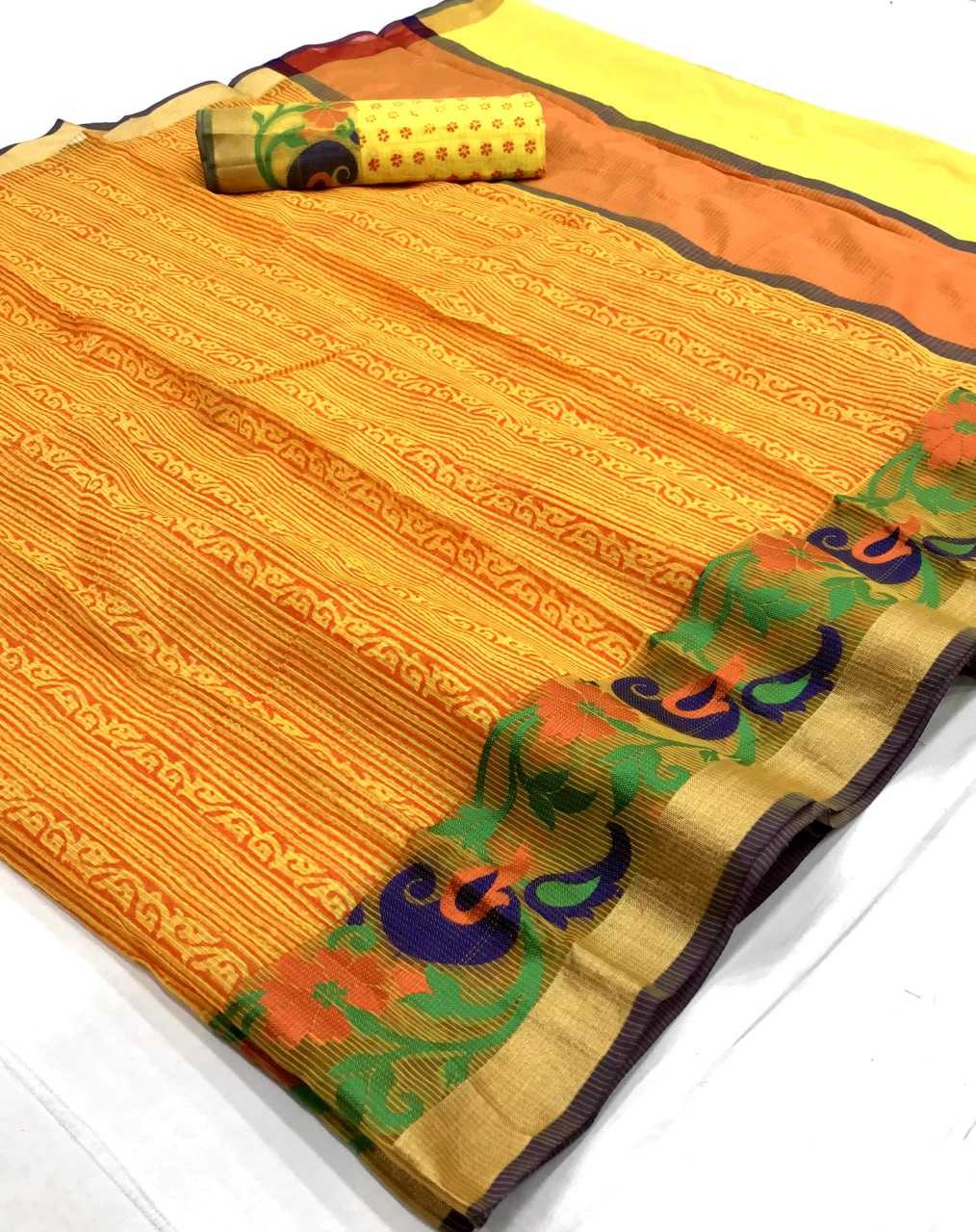 YNF COTTON KESH167 VAARI SAREES WHOLESALE PRINTED COTTON LINEN LADIES SAREES MANUFACTURER