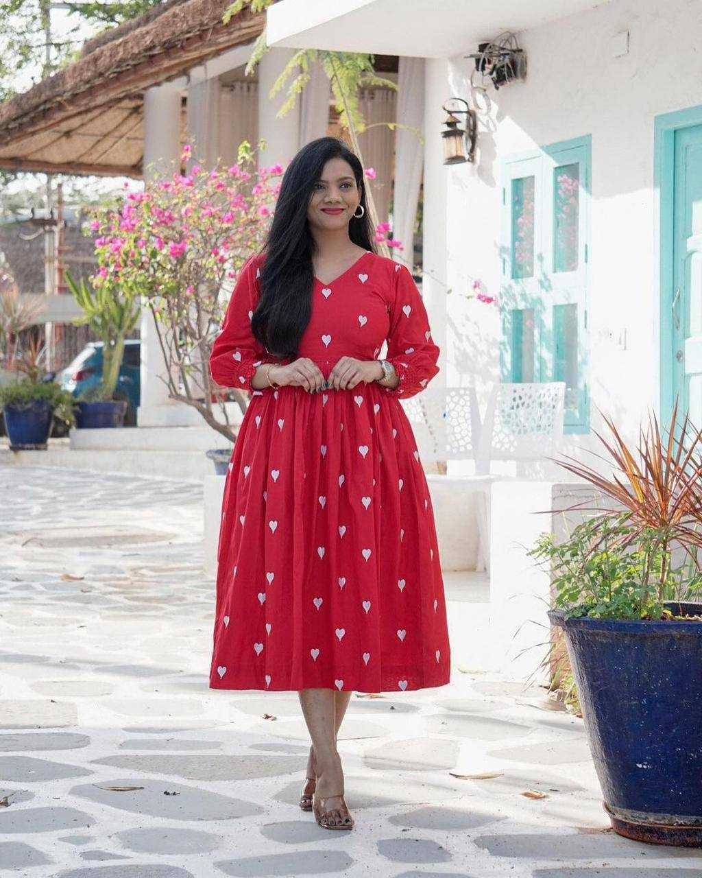 YNF COTTON KESH211 LDY05 KURTIS WHOLESALE GEORGETTE EMBROIDERED RED SHORT PARTY WEAR FANCY KURTIS MANUFACTURER