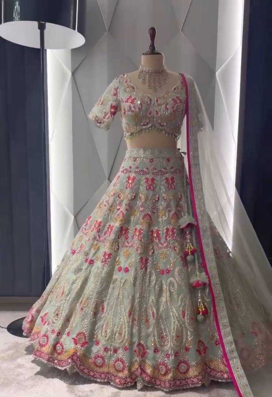 YNF FAUX GEORGETTE RIN108 1654 LEHENGAS WHOLESALE EMBROIDERED WEDDING DESIGNER LEHENGAS MANUFACTURER