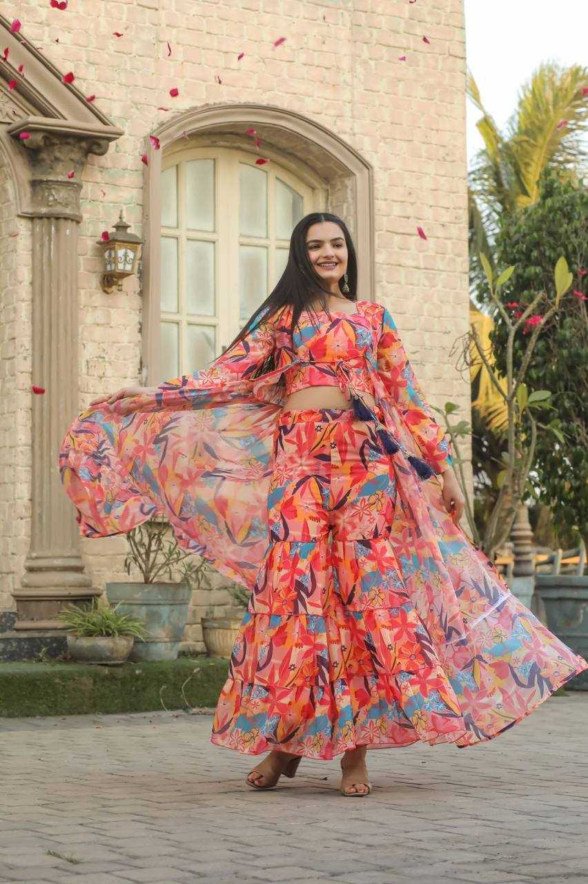 YNF GEORGETTE KESH211 LDY24 SUITS & DRESSES WHOLESALE INDO WESTERN DRESSES PALAZZO PRINTED GEORGETTE PARTY WEAR SUITS MANUFACTURER