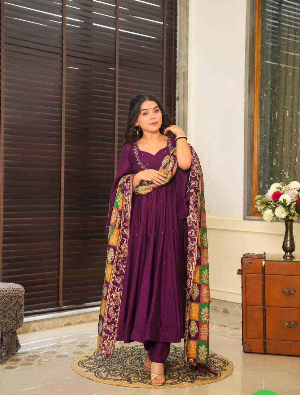 YNF HEAVY ROMAN SILK KESH211 LDY91 GOWNS WHOLESALE ANARKALI LONG SILK GOWNS WITH DUPATTA FULL SLEEVE GOWNS MANUFACTURER