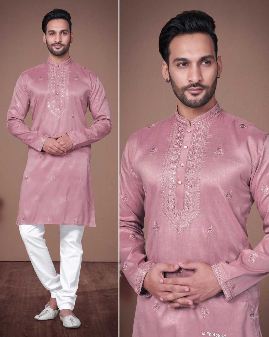 YNF HEAVY SILK INL  253 MENS WEAR WHOLESALE MENS KURTA PYJAMA SILK EMBROIDERED KURTA PYJAMA MANUFACTURER