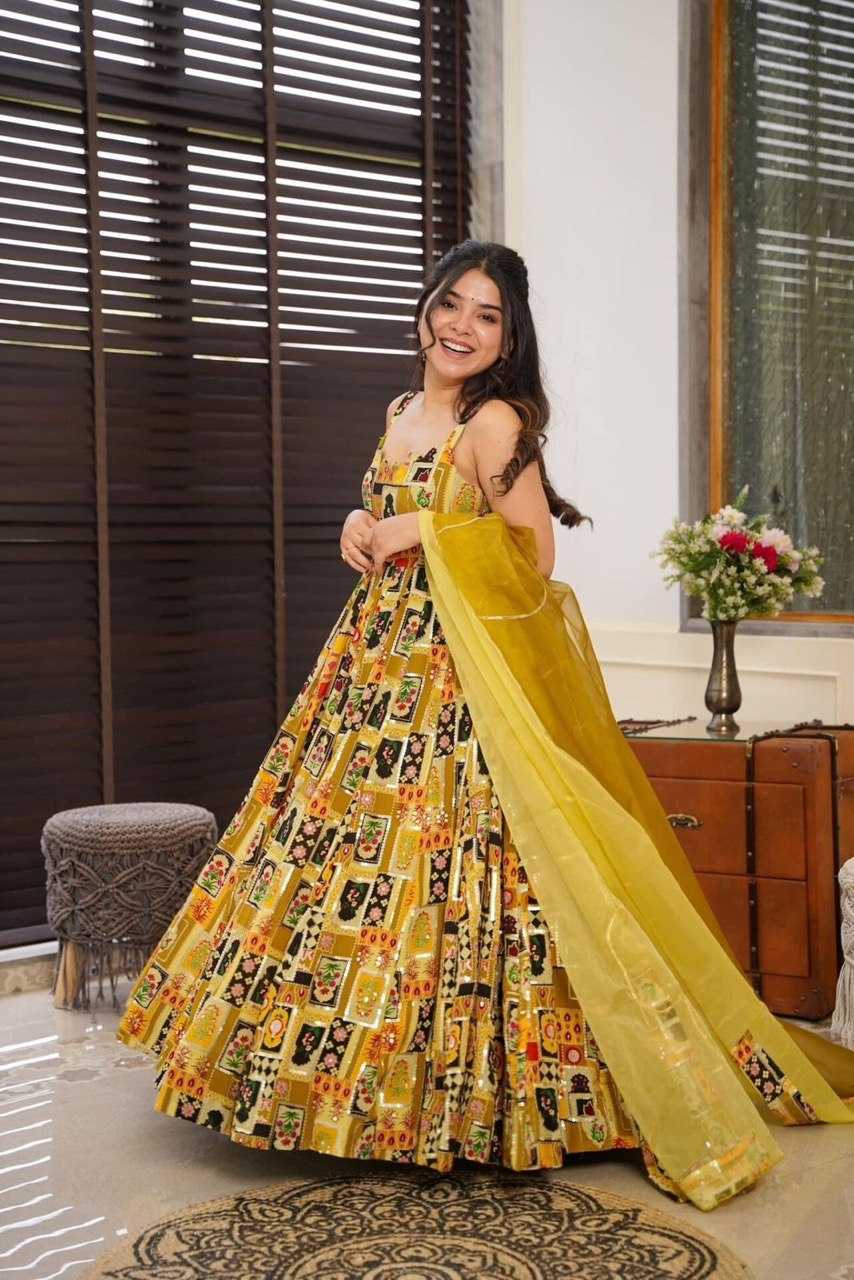 YNF ORGANZA KESH154 252 GOWNS WHOLESALE PRINTED ANARKALI LONG FANCY GOWNS MANUFACTURER