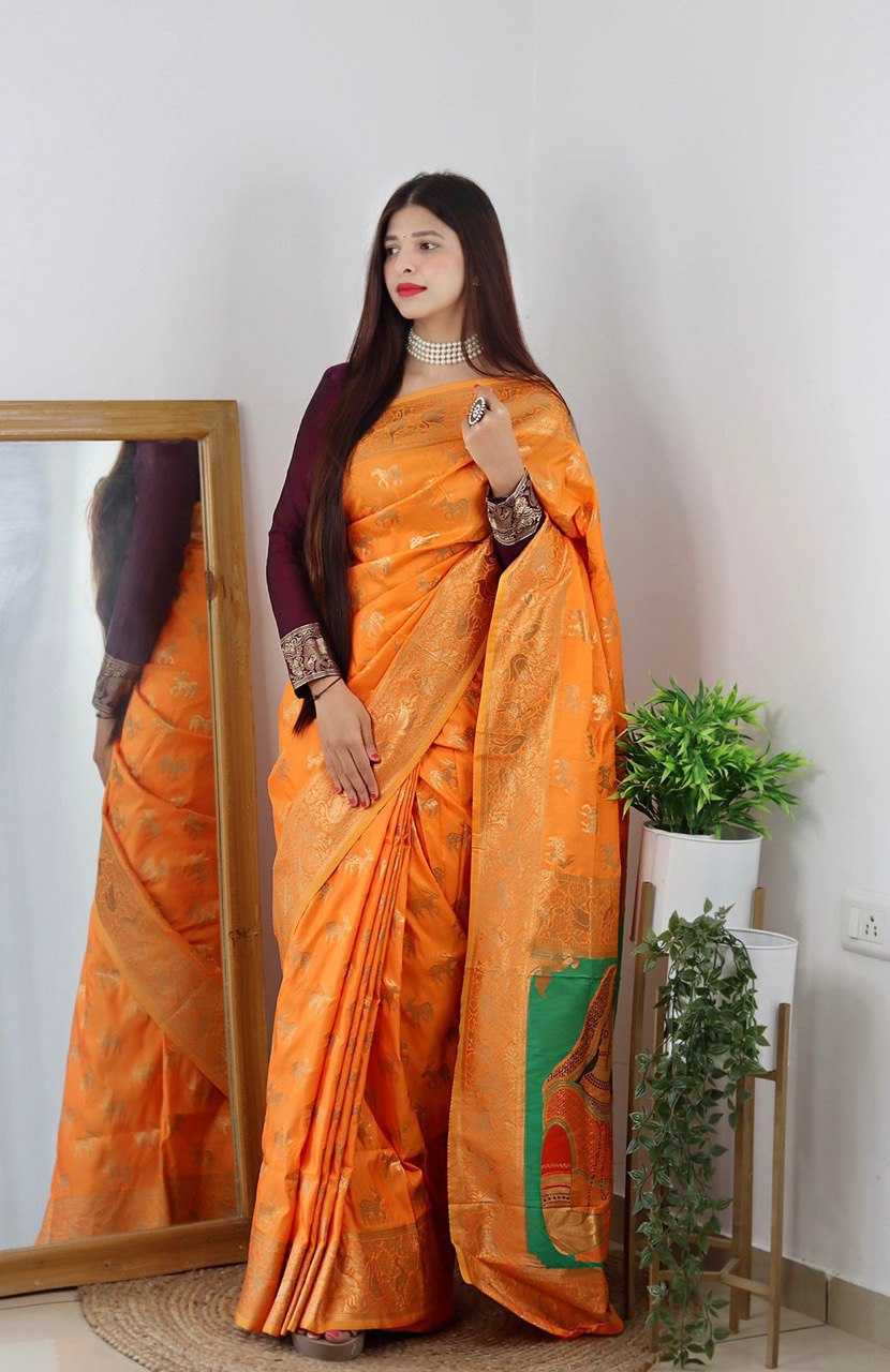 ORANGE SILK SAREES