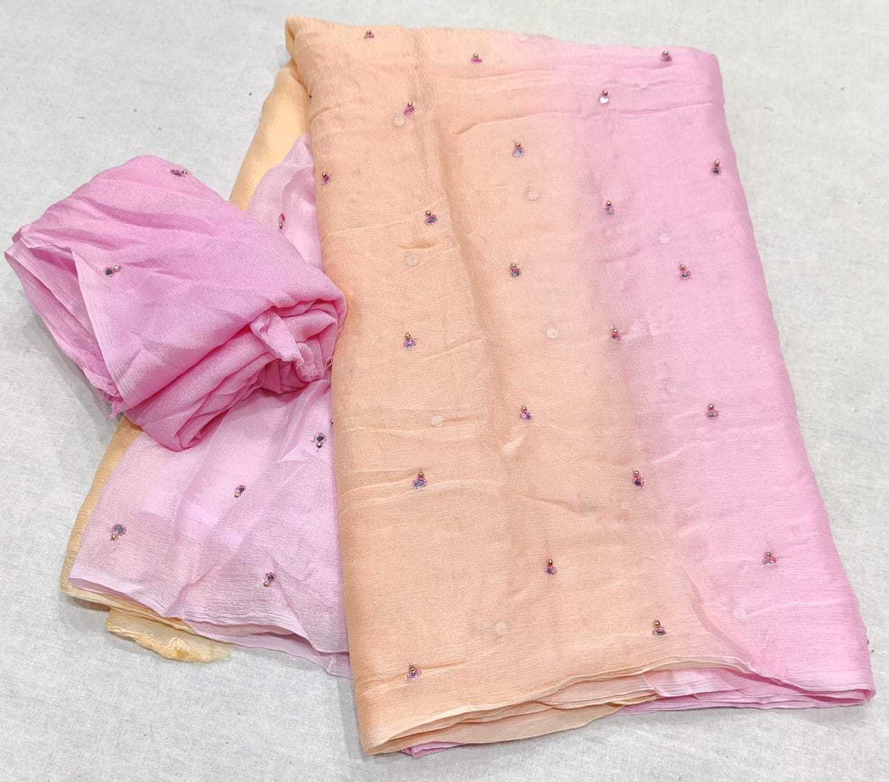 YNF CHIFFON RIN152 NSD73 SAREES WHOLESALE HALF AND HALF CHIFFON WORK MIRROR WORK SAREES MANUFACTURER