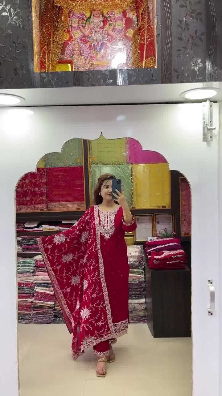 YNF CHINON KESH164 G72 SUITS & DRESSES WHOLESALE EMBROIDRY LADIES LONG KURTI RED SALWAR SUITS MANUFACTURE- Kapda Export