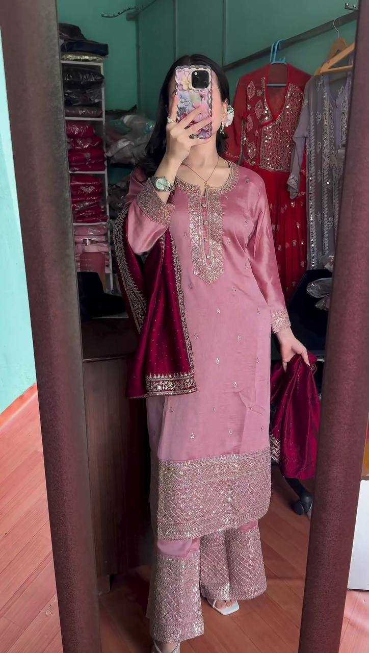 YNF CHINON KESH164 G76 SUITS & DRESSES WHOLESALE EMBROIDERY LONG KURTI PINK SALWAR SUITS MANUFACTURE- Kapda Export