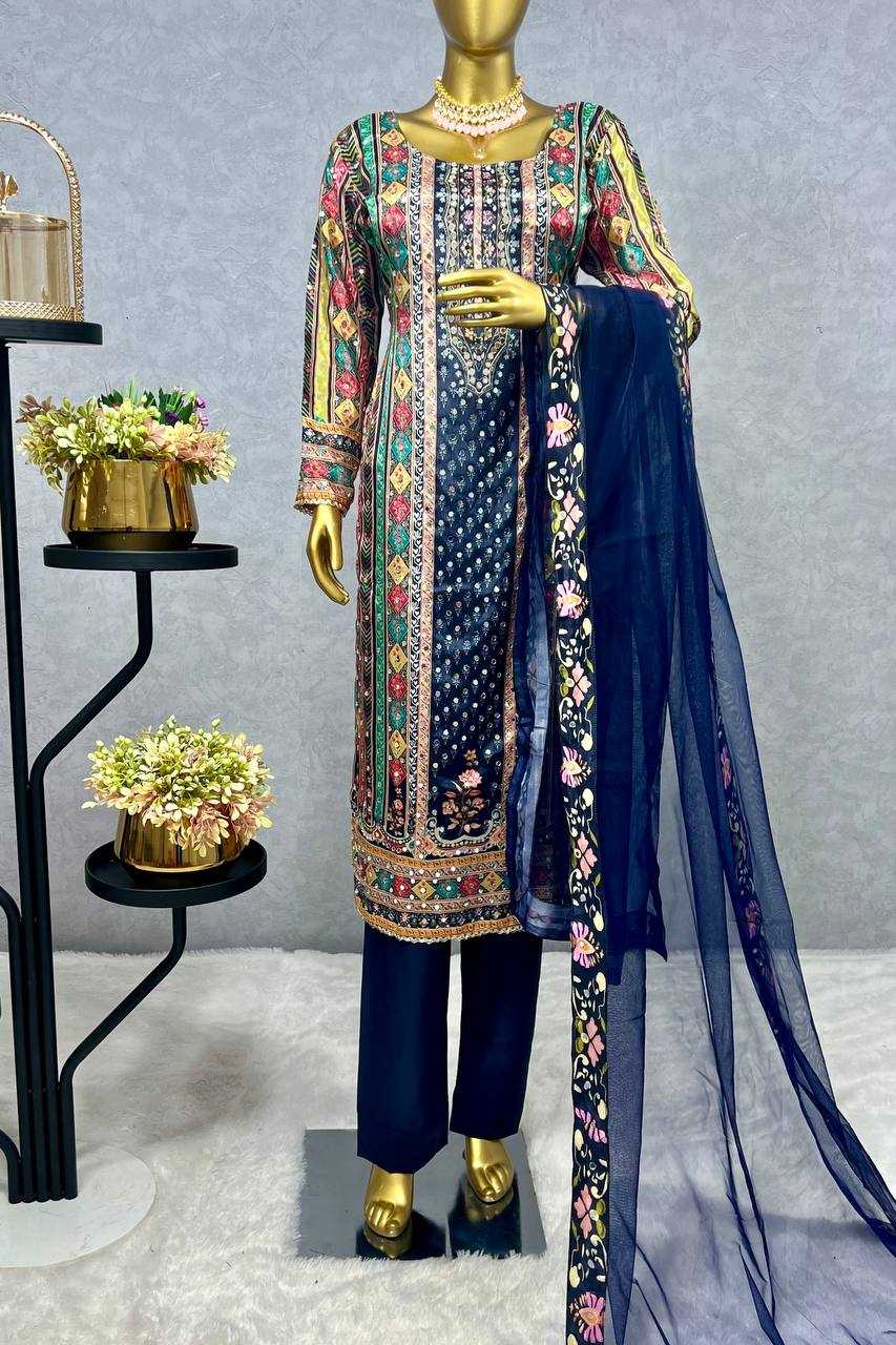 YNF CHINON SILK KESH159 1309 SUITS & DRESSES WHOLESALE SILK EMBROIDERY LONHG KURTI SUITS MANUFACTURE- Kapda Export