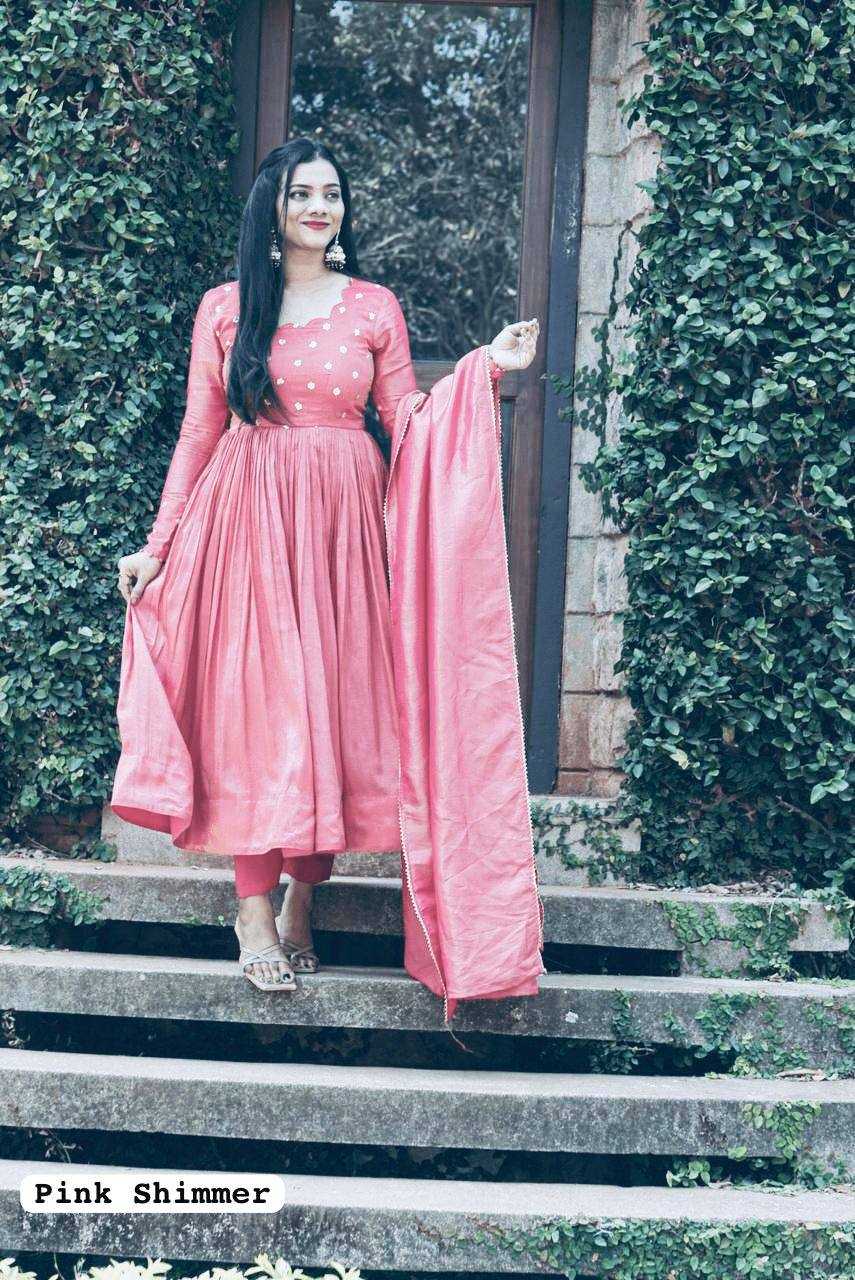 YNF CHINON SILK KESH232 982 GOWNS WHOLESALE FANCY ANARKALI SILK GOWNS MANUFACTURER- Kapda Export