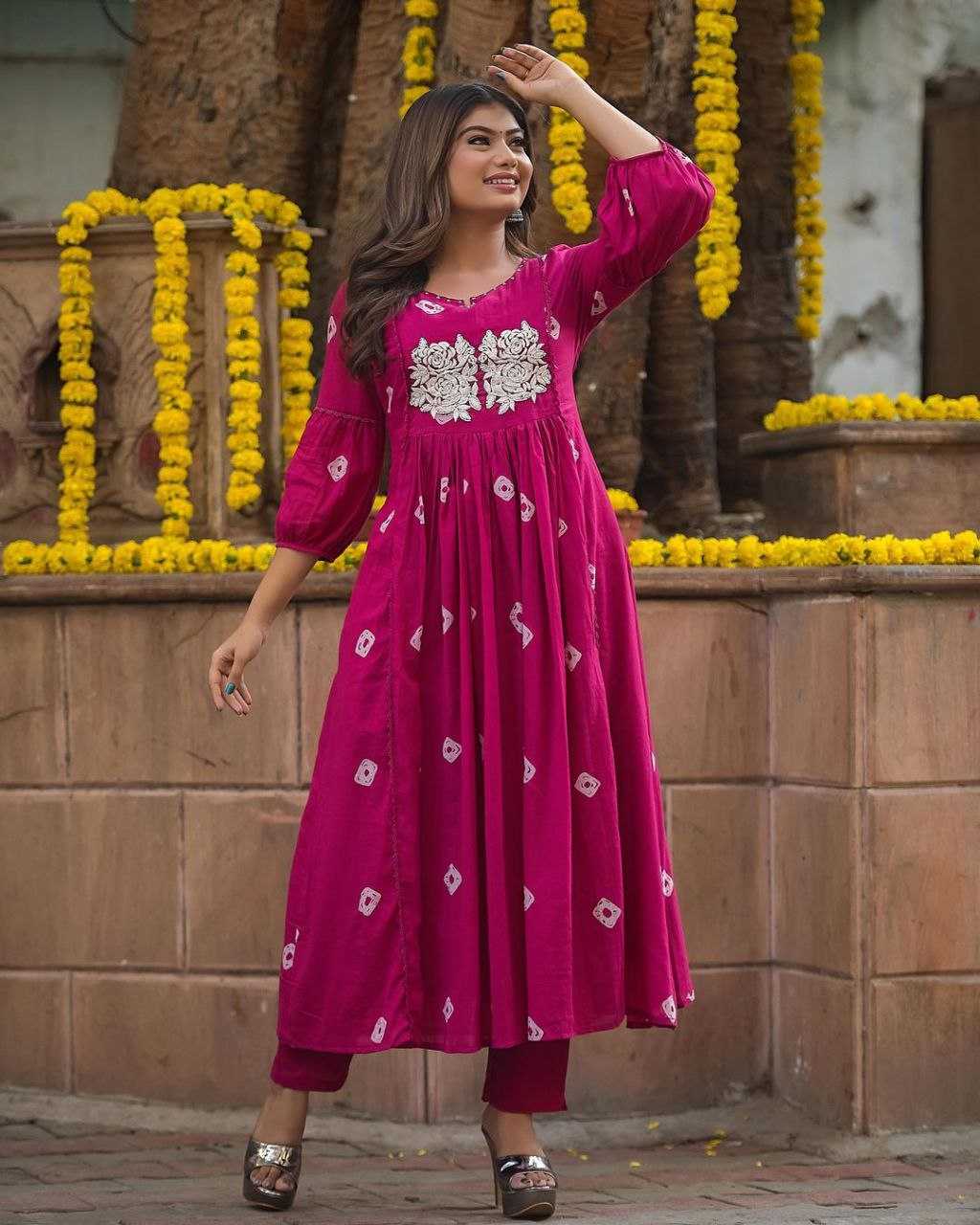 YNF COTTON KESH209 BHC11 KURTIS WHOLESALE EMBROIDERED COTTON PRINED KURTIS MANUFACTURER