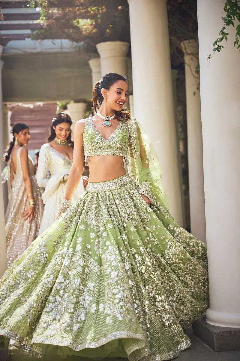 YNF FAUX GEORGETTE RIN121 1001 LEHENGAS WHOLESALE DESIGENR BRIDAL WEDDING GEORGETTE PECEPTION LEHENGAS MANUFACTURER- Kapda Export