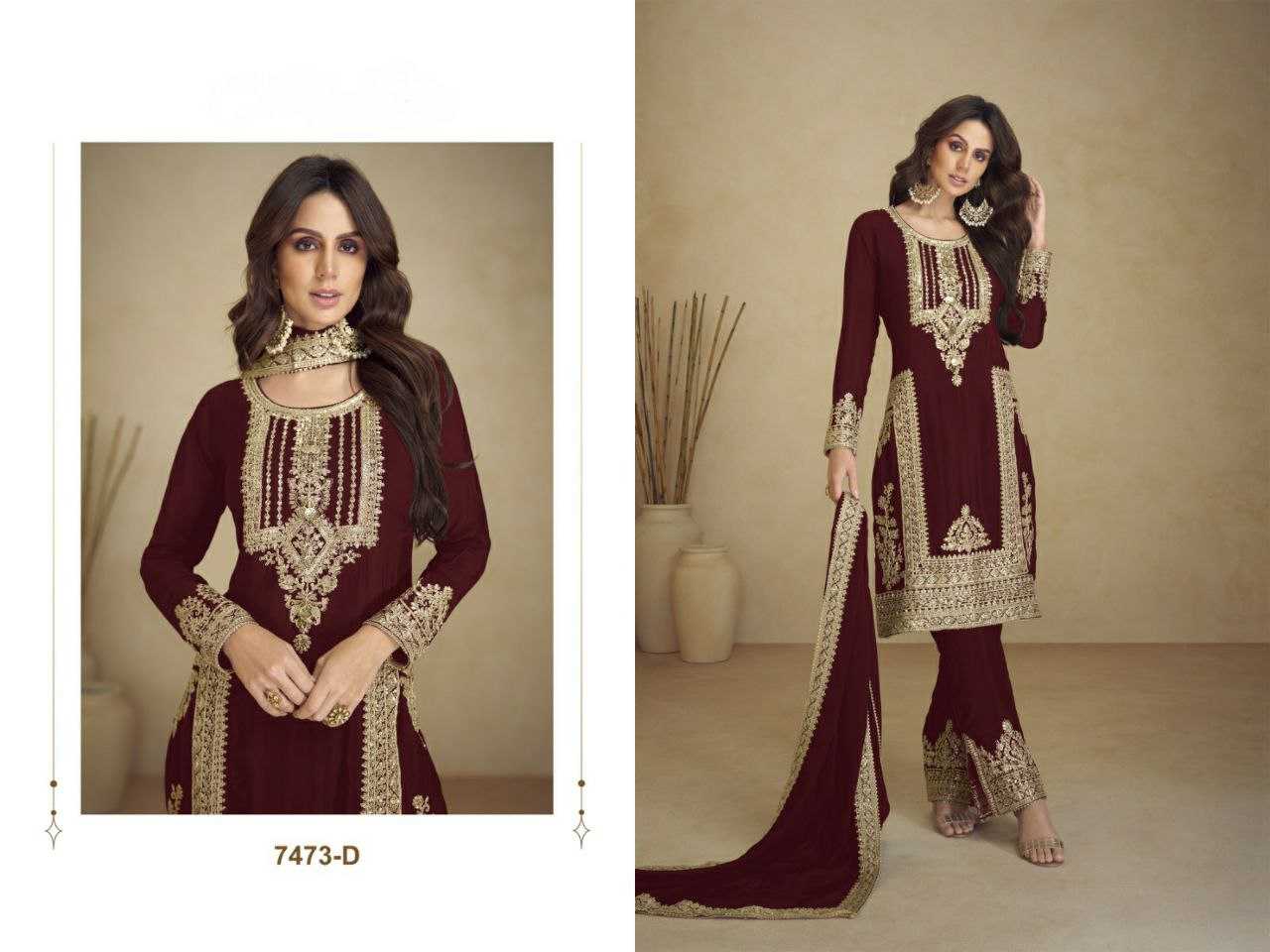 YNF FAUX GEORGETTE RIN131 7473 SUITS & DRESSES WHOLESALE GEORGETTE EMBROIDERED ZARI WORK SEMI-STITCHED SUITS MANUFACTURER