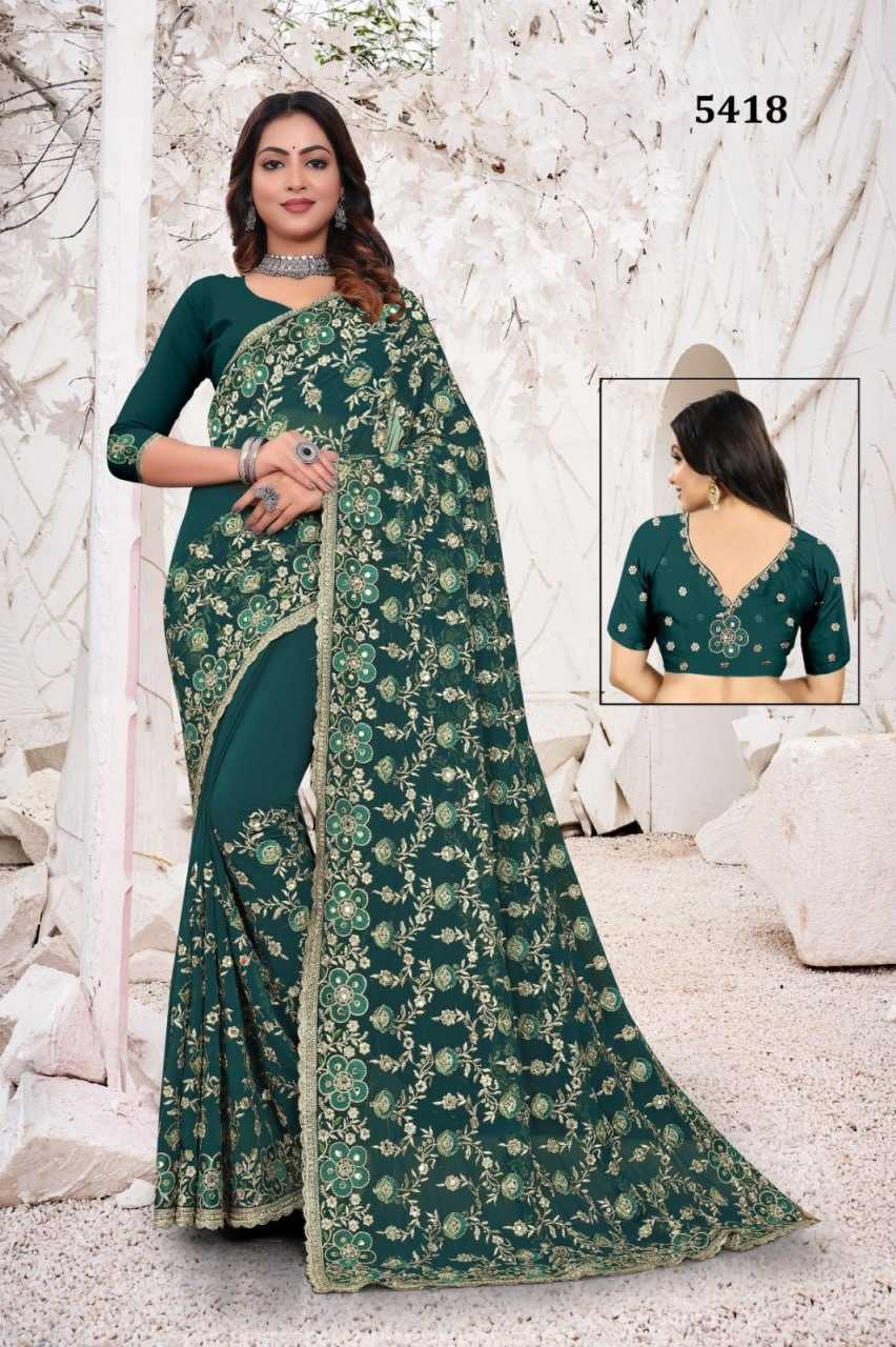 YNF GEORGETTE KESH114 5418 SAREES WHOLESALE STONE WORK GEORGETTE PARTY WEAR SAREES MANUFACTURER - Kapda Export