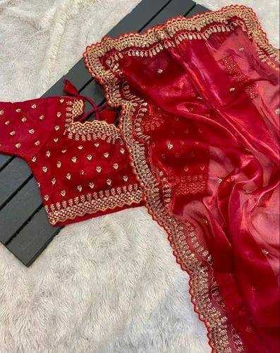 YNF JIMMY CHOO RIN187 671 SAREES WHOLESALE EMBRODERY JIMMY CHOO SEQUIN CUTWORK RED SAREES MANUFACTURER- Kapda Export