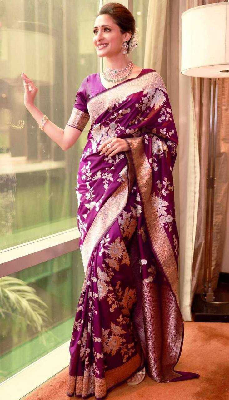 YNF LICHI SILK KESH162 VRT103 SAREES WHOLESALE ZARI BORDER SILK PURPLE SAREES MANUFACTURER- Kapda Export