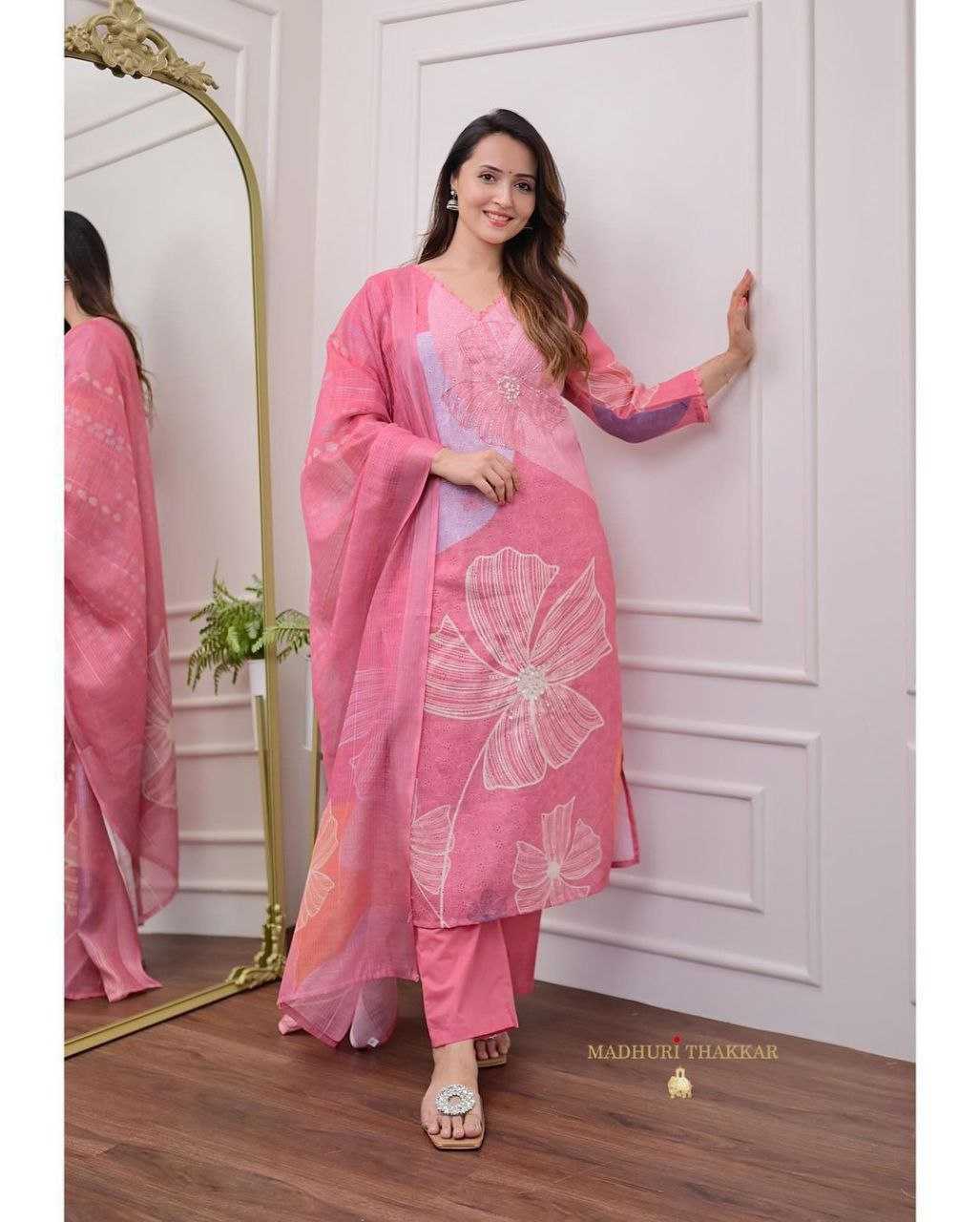 YNF MUSLIN KESH209 BHC01 SUITS & DRESSES WHOLESALE LADIES ZARI WORK PINK SALWAR SUIT MANUFACTURER