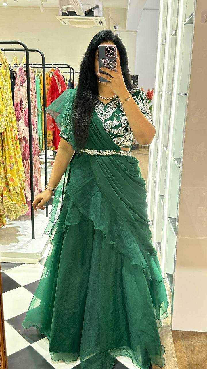 YNF ORGANZA KESH232 990 LEHENGAS WHOLESALE SILK LEHENGA FOR MEHNDI GREEN MEHNDI OUTFITS LEHENGAS MANUFACTURER- Kapda Export