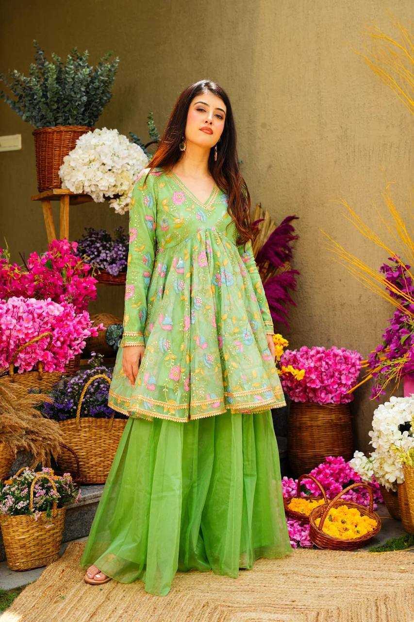 YNF ORHANZA KESH232 893 SUITS & DRESSES WHOLESALE LADIES EMBROIDERY PALAZZO GREEN SALWAR SUITS MANUFACTURE- Kapda Export