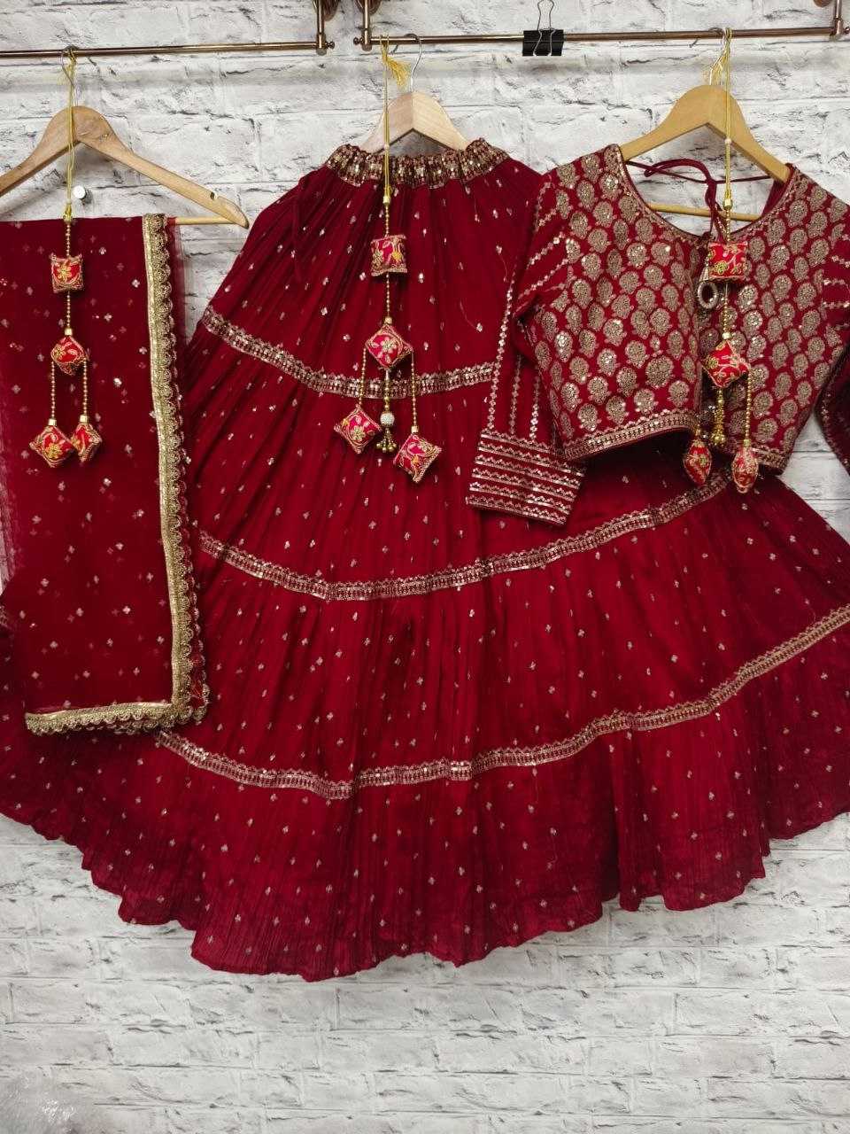 YNF SATIN SILK KESH179 AHB96 LEHENGAS WHOLESALE WEDDING SATIN SEQUINS MAROON LEHENGAS MANUFACTURER 4.8/5 Reviews On 