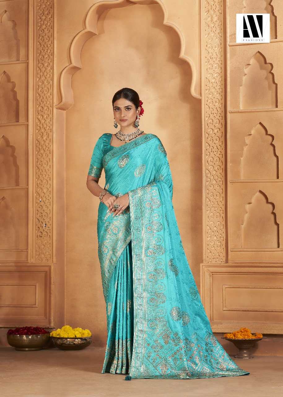 YNF SATIN SILK KESH235 BANARASI FUSION VOL 2 CLOTHING BRANDS WHOLESALE AV FASHION SAREES MANUFACTURER - Kapda Export