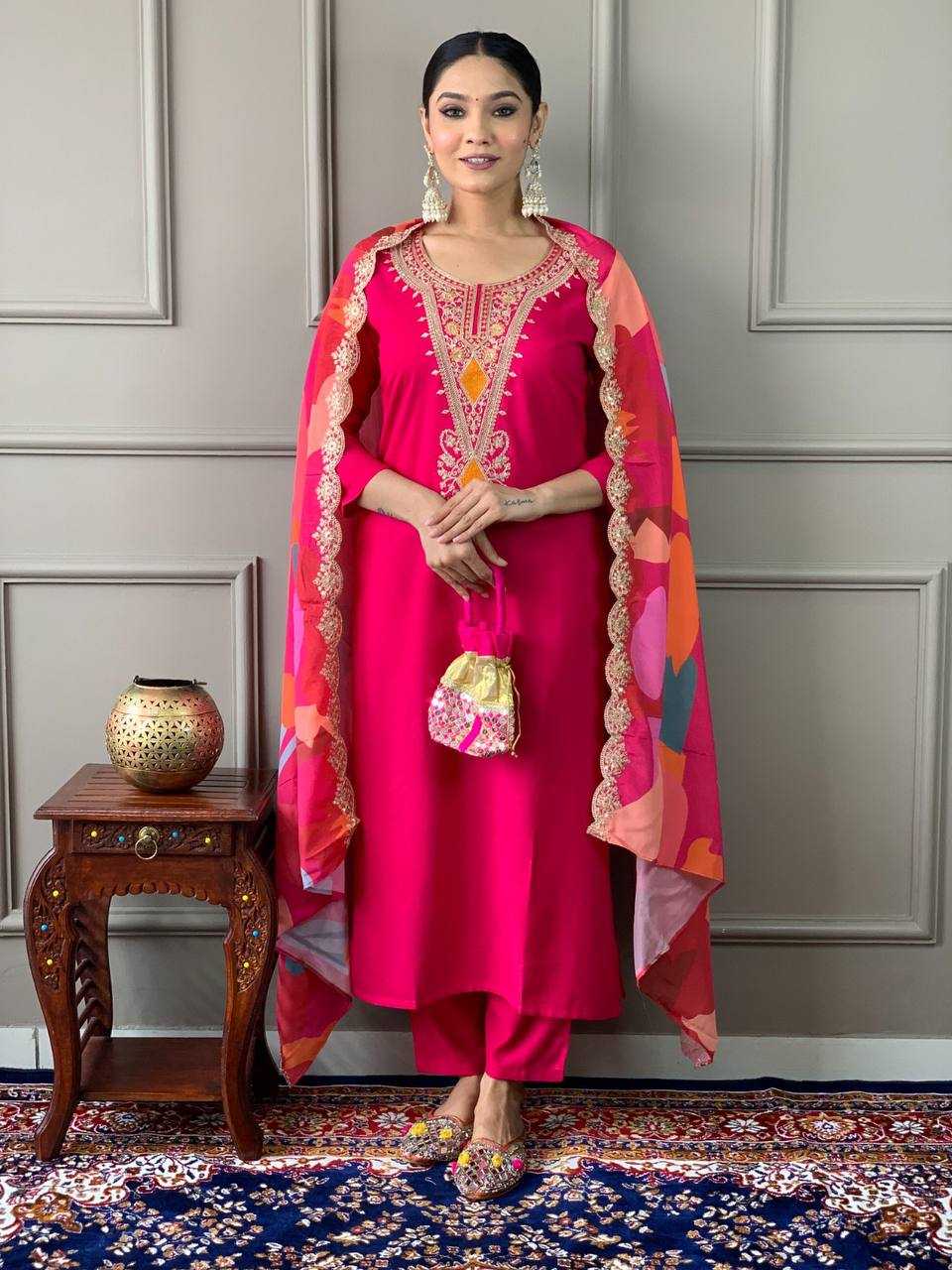 YNF SILK RIN200 546 SUITS & DRESSES WHOLESALE SILK LONG KURTI PINK SALWAR SUITS MANUFACTURE- Kapda Export