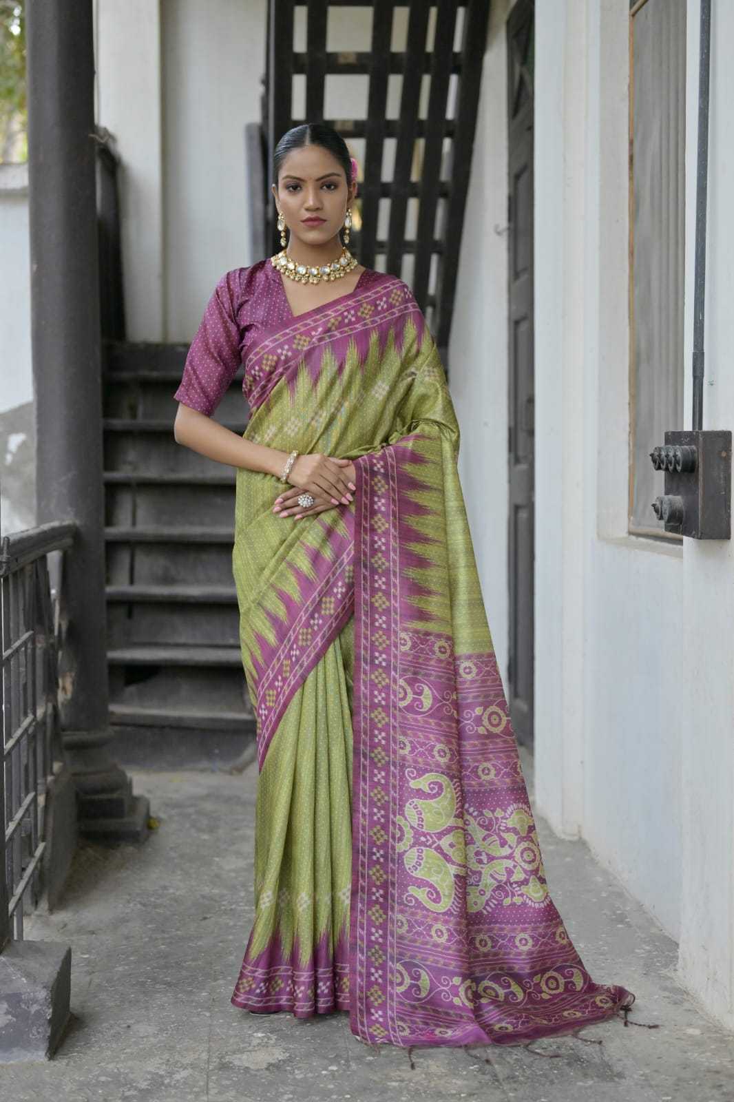 YNF TUSSAR SILK KESH165 RBN24 SAREES WHOLESALE TUSSAR SILK PRINTED TRADITIONAL SILK SAREES MANUFACTURER- Kapda Export