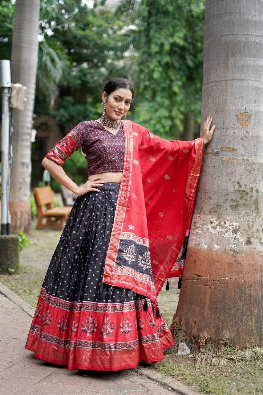 YNF TUSSAR SILK KESH187 Tree bandhni LEHENGAS WHOLESALE SILK TRADITIONAL PRINTED LEHENGA WITH DUPTTA WEDDING LEHENGAS MANUFACTURER- Kapda Export