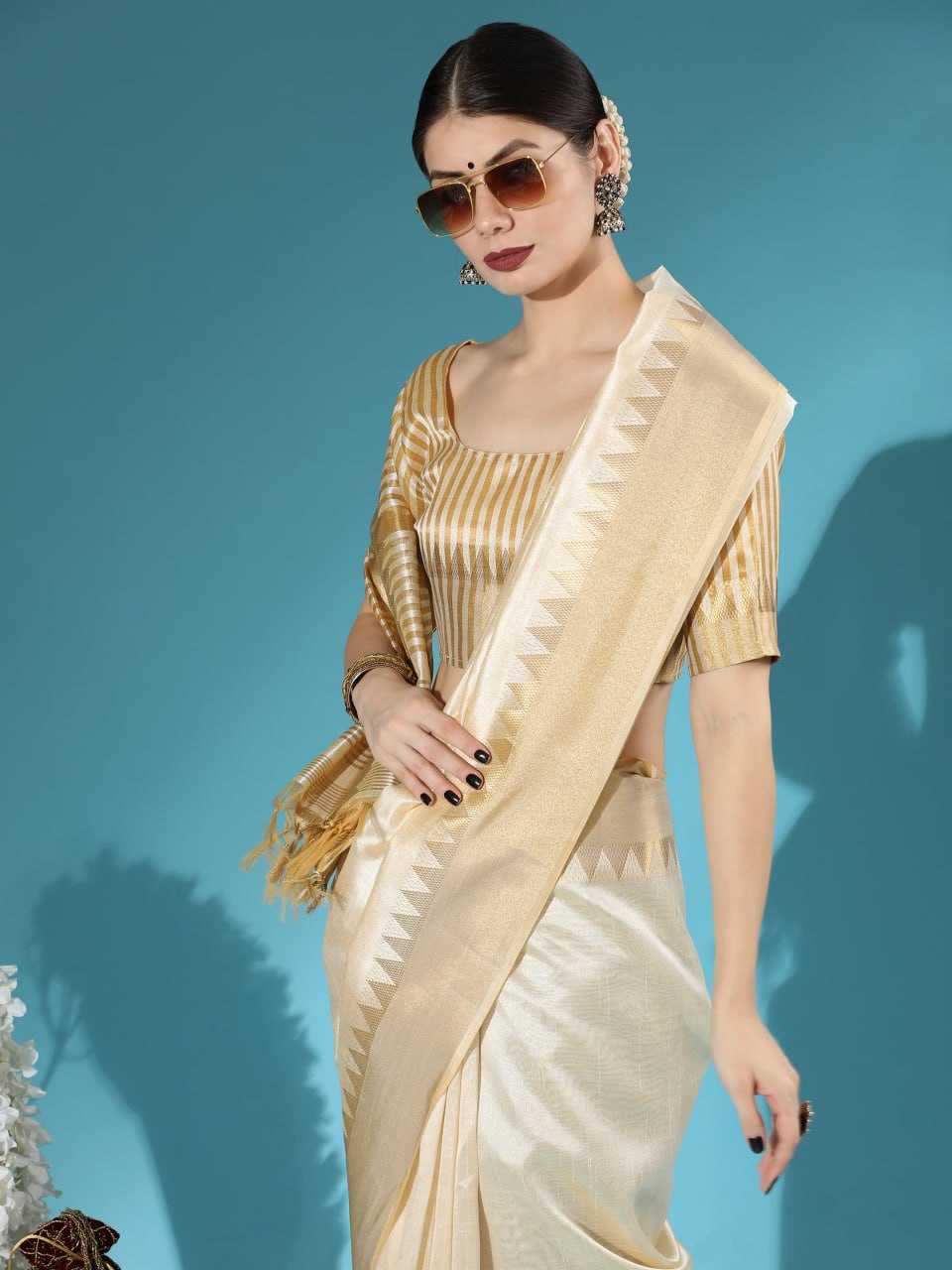 YNF ASSAM SILK KESH171 RIS06 SILK SAEES WHOLESALE PARTY WEAR SILK GOLDEN SILK ZARI BOIRDER SILK SAREES MANUFACTURER- Kapda Export