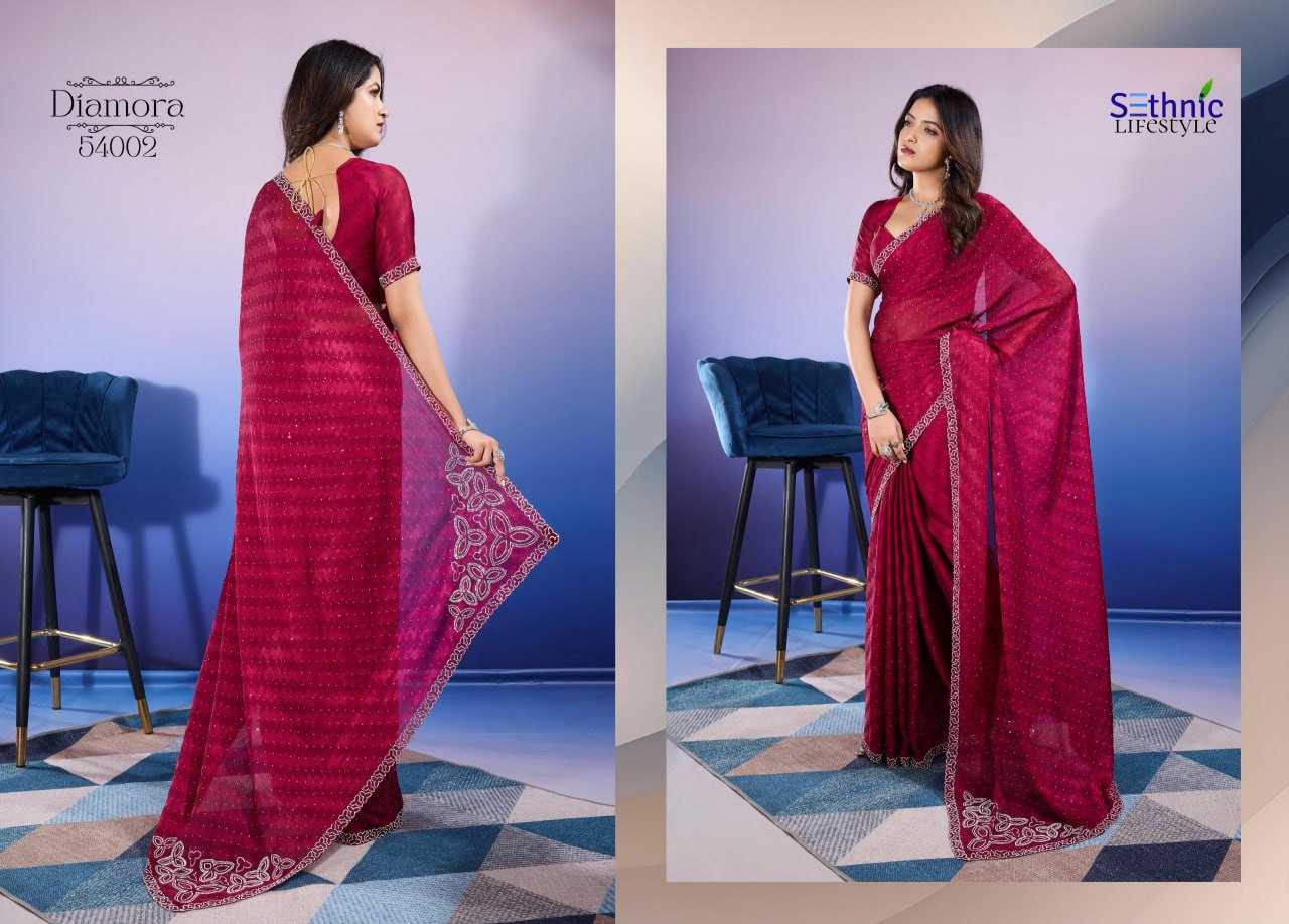 YNF CHIFFON Sethnic Lifestyle KESH113  Diamore CLOTHING BRANDS WHOLESALE SAREES MANUFACTURER- Kapda Export