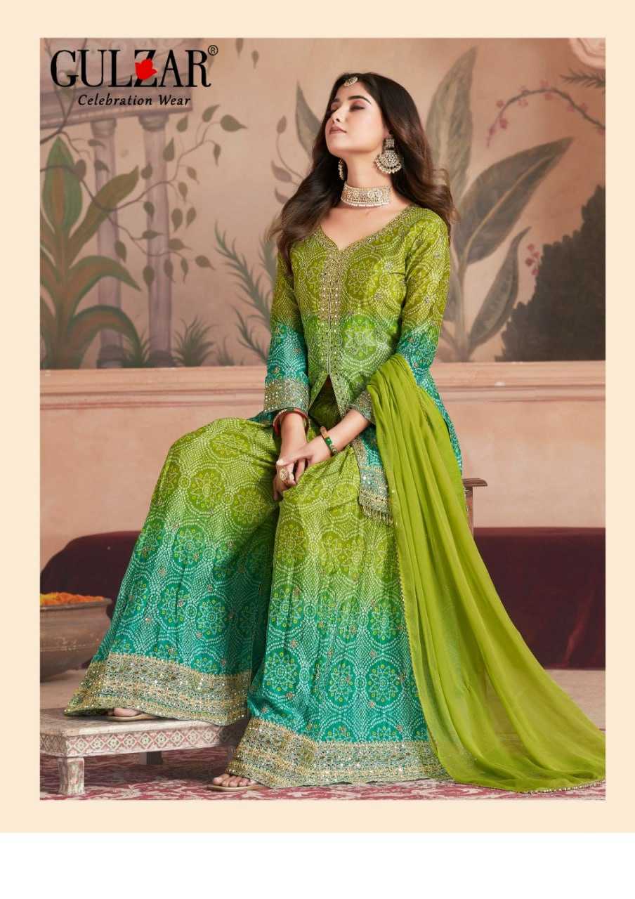 YNF CHINON Gulzar KESH233 2121 CLOTHING BRANDS WHOLESALE SUIT AND SHARARA MANUFACTURER- Kapda Export