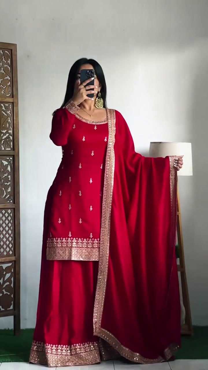 YNF CHINON SILK KESH247 7030 SUITS & DRESSES WHOLESALE EMBROPIDERY SHARARA SALWAR SILK PARTY WEDDING SUITS MANUFACTURE- Kapda Export