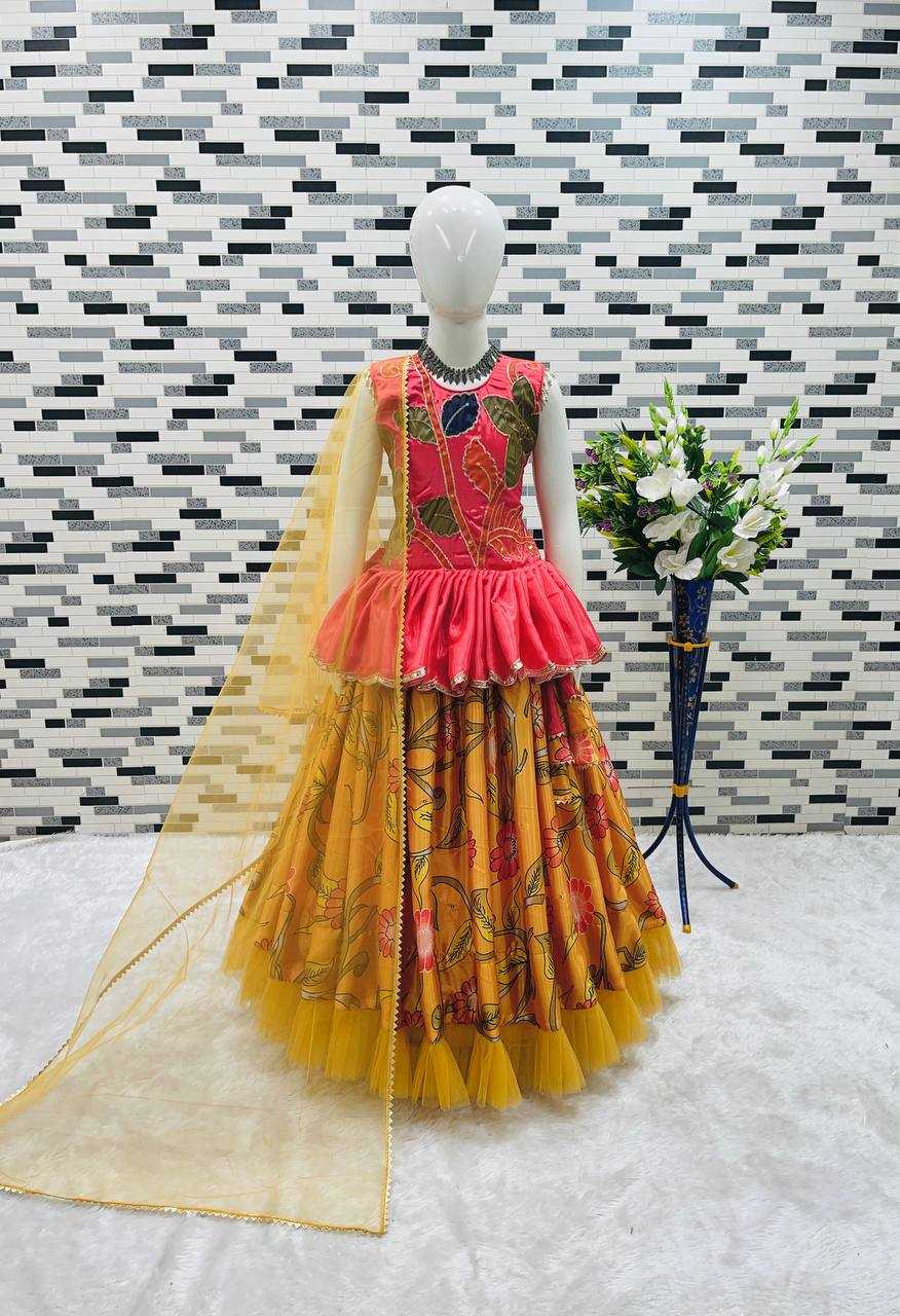 YNF CHINON SILK RIN154 195 KIDS WEAR WHOLESALE KIDS LEHENGA KIDS TRADITIONAL OUTFITS KIDS LEHENGA CHOLI EMBROIDERY WEDDING OUTFITS MANUFACTURER- Kapda Export