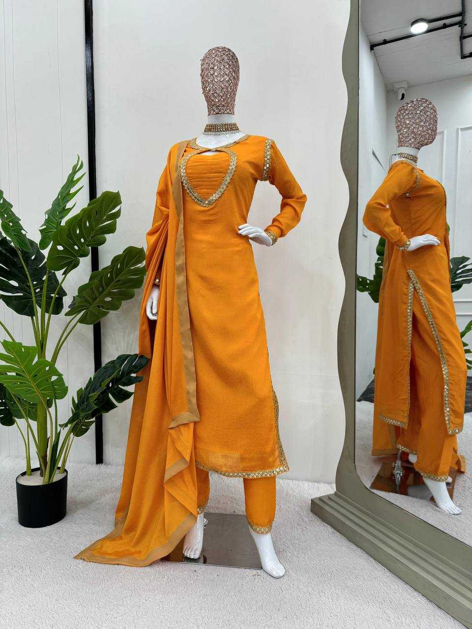 YNF CHINON SILK RIN169 5774 SUITS & DRESSES WHOLESALE WEDDING SILK YELLOW SALWAR HALDI OUTFITS SUITS MANUFACTURE- Kapda Export