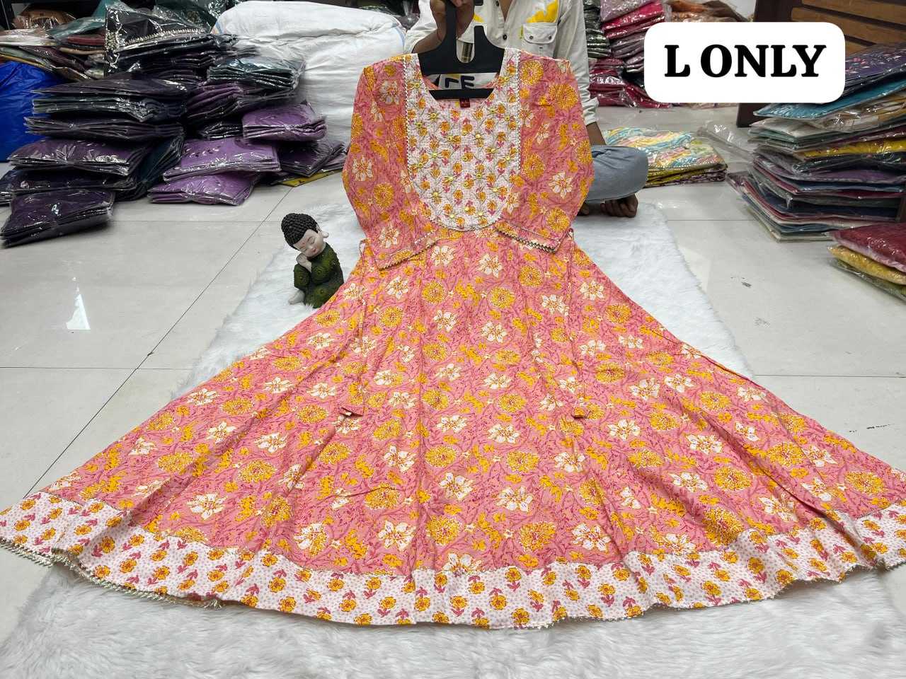 YNF COTTON KESH258 VDA40GOWNS WHOLESALE FANCY LONG PRINTED GOWNS MANUFACTURER- Kapda Export