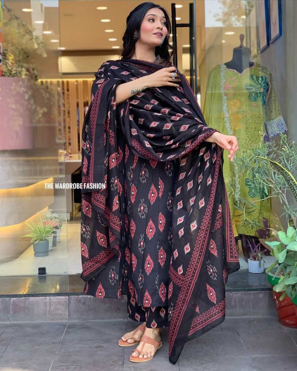 YNF COTTON RIN158 BlackMiror SUIT WHOLESALE LONG ANARAKLI COTTON PRINTED LADIES EMBROIDERY SUIT MANUFACTURER- Kapda Export